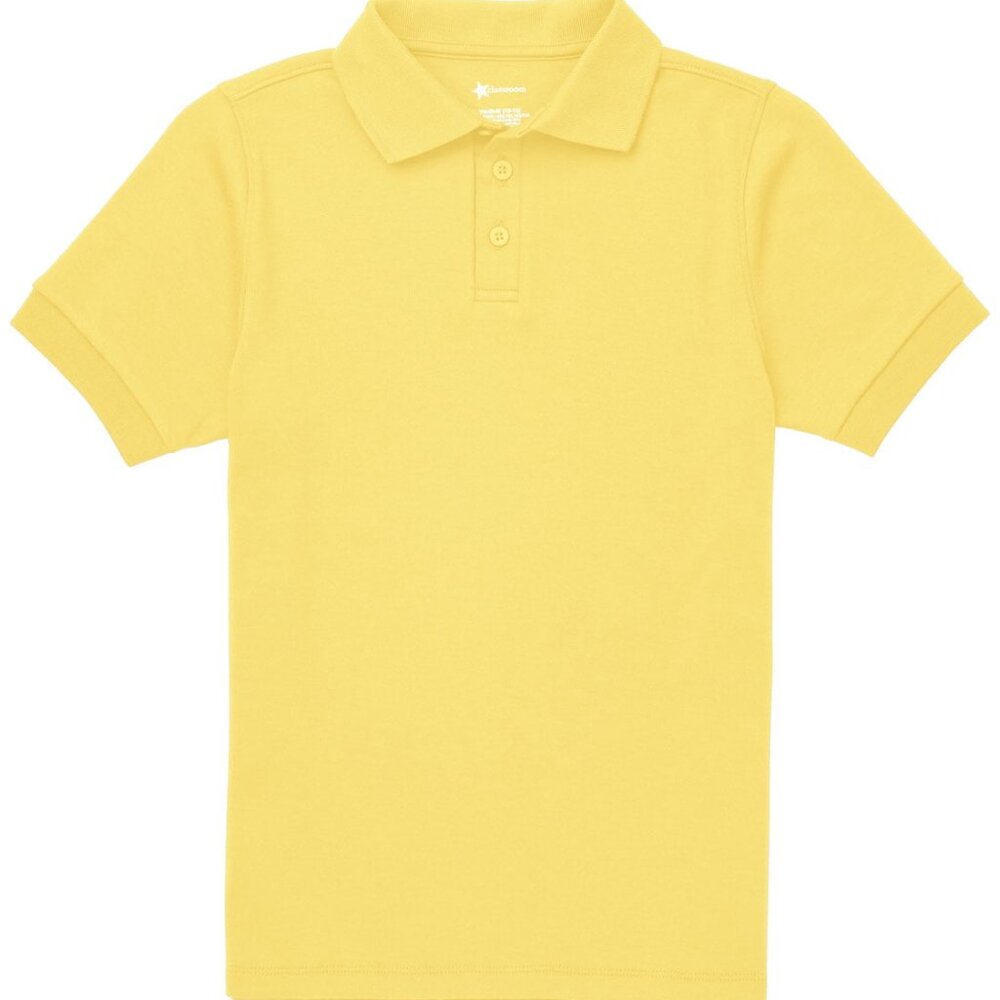 Classroom 58582 Girls Short Sleeve Fitted Interlock Polo Yellow